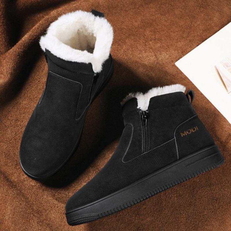 Men Fur Integrated Snow Boots Waterproof Non Slip Fleece Lined Thick Winter Outdoor Northeast Cotton Boots