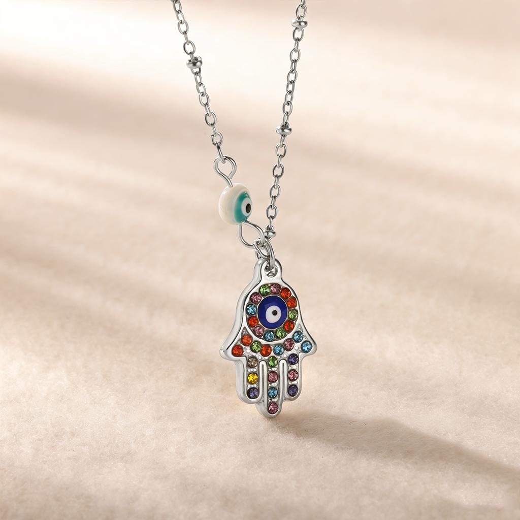 Stainless Steel Evil Eyes Pendant Necklace For Womens Jewelry Clavicle Chains Necklaces Gifts Party