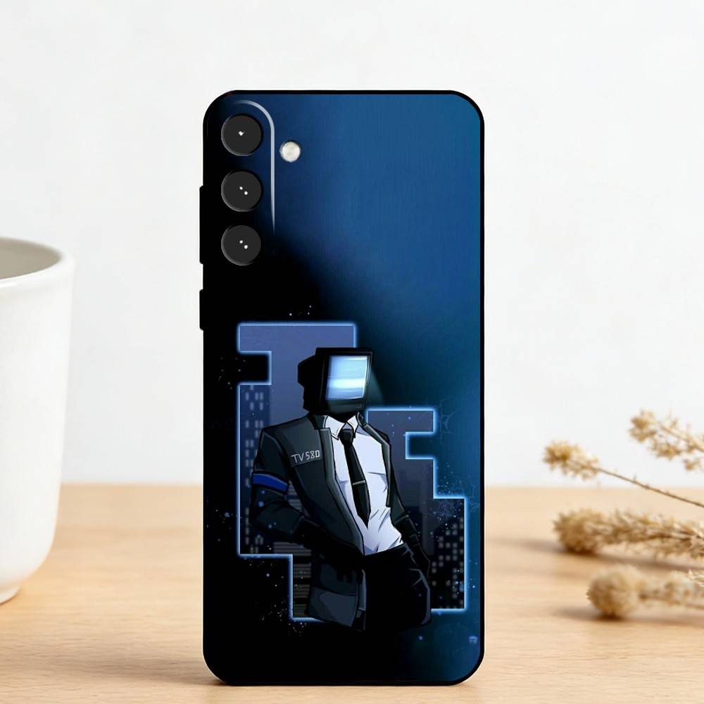 S-Skibidi Toilet T-TV M-Man Phone Case For Samsung Galaxy A73,A72,A71,A70,A53,A52,A51,Others Soft Black Cover