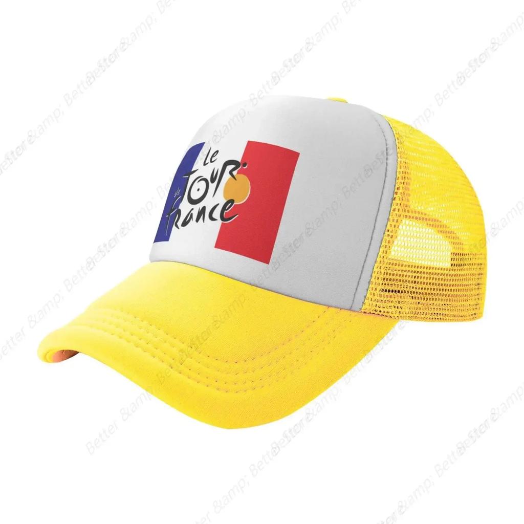 Die französische Tour de France Flagge Atmungsaktive Netzmütze mit Team-Mode Trucker-Hüte Verstellbare Baseballkappe