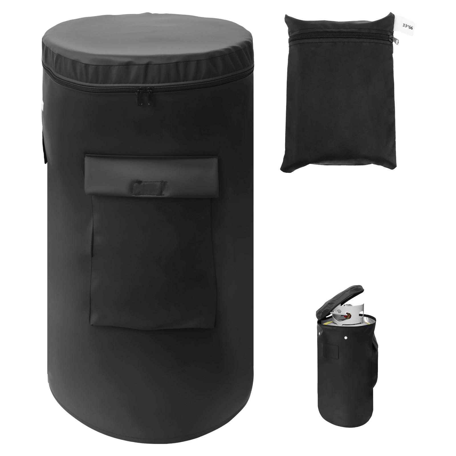 

Oxford Cloth Propane Tank Cover Ventilated Drawstring Bottom Gas Tank Protection Covers with Side Pocket for Camping Outdoor BBQ