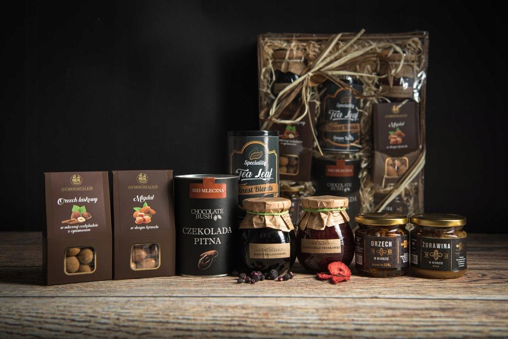 Large Gift Basket With Tea Set Sweets Honey Chocolate Natural