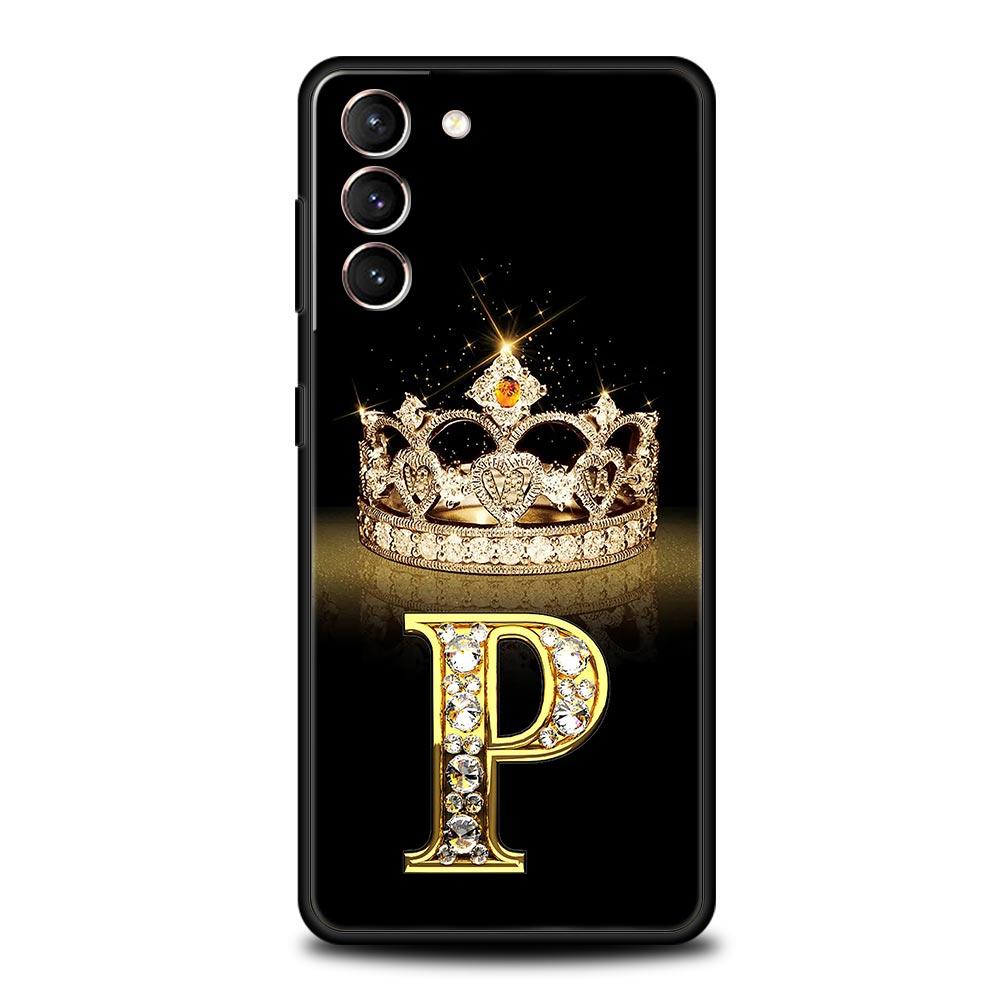 

Мягкий чехол для телефона с буквой Diamond Crown для Samsung Galaxy S25 Edge S24 Plus S23 FE S22 S21 S20 Ultra 5G S10 Защитная крышка Samsung S23 Plus