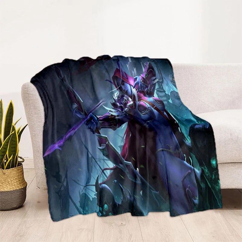 World of Warcraft Pattern Oversized Manta Sofa Bed Cover Soft and Hairy Blanket Plaid Soft Warm Flannel Throw Blankets Fans Gift
