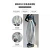 Grey striped sweatpants women's spring and autumn new high-waisted and thin wide-leg pants casual straight-leg pants sweatpants