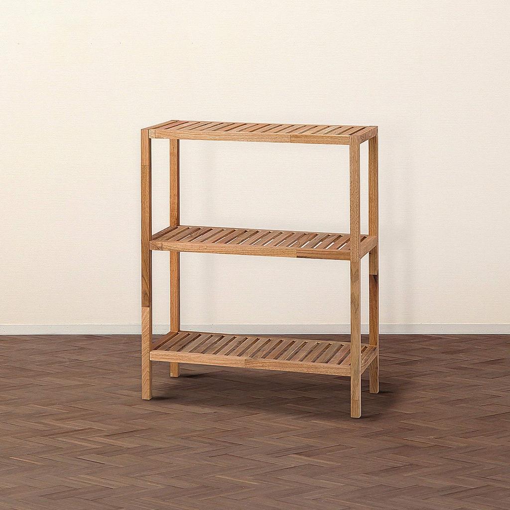 Francfranc Min Wide Shelf, Natural (W650xH845) - Rack, Natural Wood, Wooden Shelf, Wall Shelf