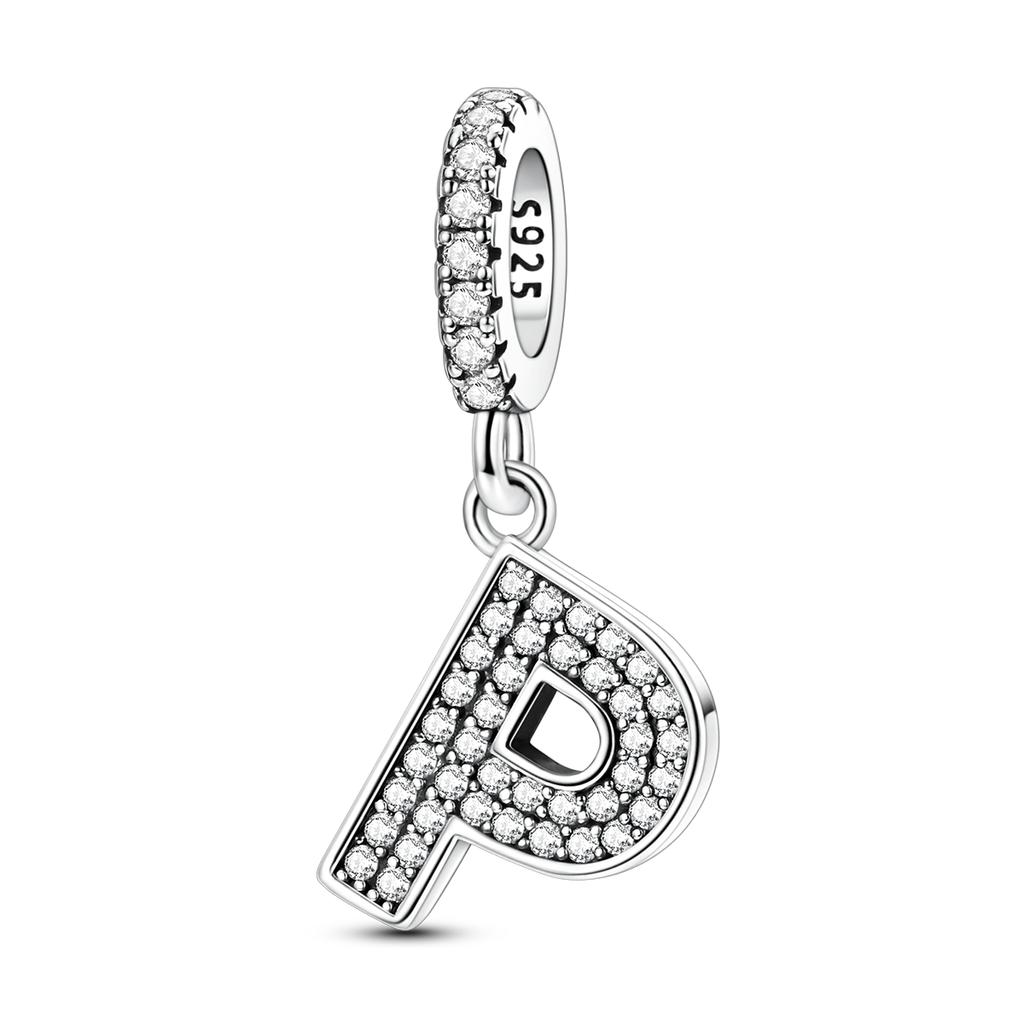Decorative Charms Genuine Copper Heart Pendant Piece Letter Name Charm Decorations Bead Elements Suitable For Authentic Bracelet Style For Women