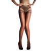 New High-waisted Lace Panties Integrated Stockings Sexy Oily High-density Black Silk Ultra-thin D Fun Open-file Pantyhose