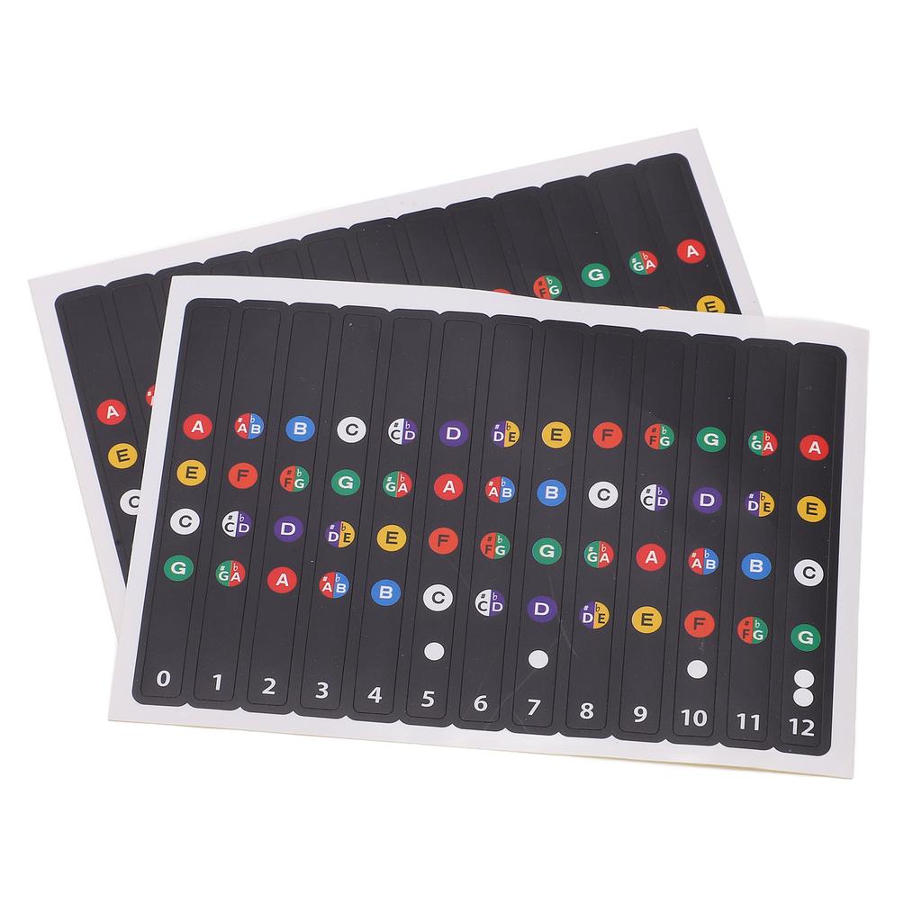 2Pcs Ukulele Fretboard Stickers Chord Fret Note PVC Finger Guide for Beginner Concert