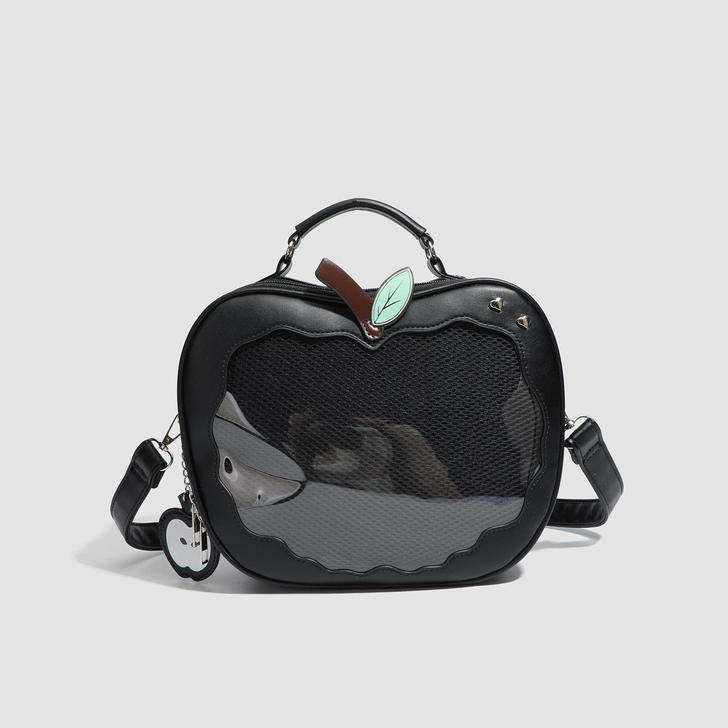 

2025 новый весенний рюкзак-яблоко для девочки, универсальный, для поездок на работу, маленький рюкзак, высокая ценность, сумка-мессенджер на одном плече, сумка для мамы чёрный