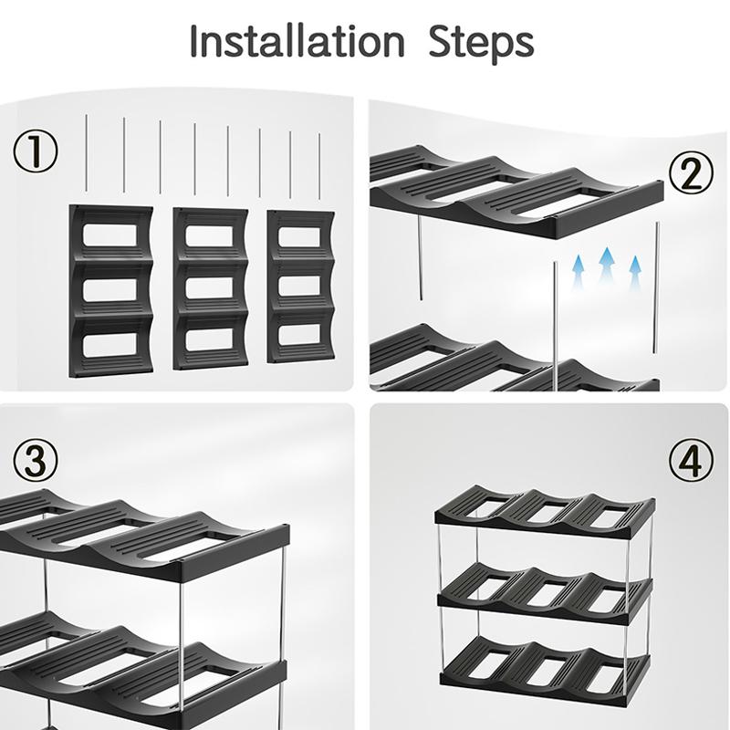 Stackable Water Bottle Organizer Holder For Clear Wine Rack Cup Bottle Holder For Cabinet Home Countertop Fridge Pantry Shelf