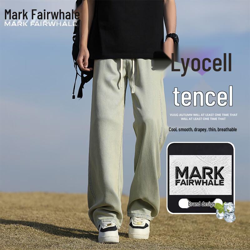 Mark Fairwhale Men s Summer Loose Straight-Leg Jeans 3XL