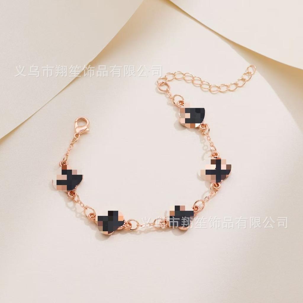 Cross-Border New Four-Leaf Clover Bracelet for Women, Korean Simple Ins Style, Mother-Of-Pearl Good Luck Four-Leaf Clover Versatile Bracelet