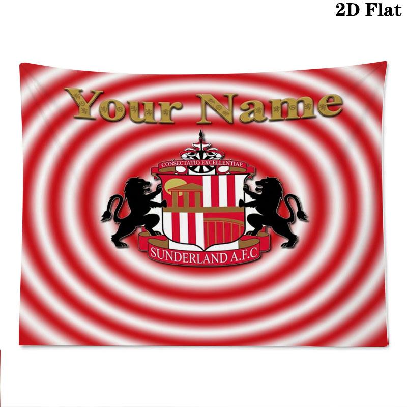 Sunderland A.F Custom Name Wall Tapestry Aesthetic Wall Hanging Printed Fabric Blanket Decorative Tapestries for Bedroom Living Room Home Decor