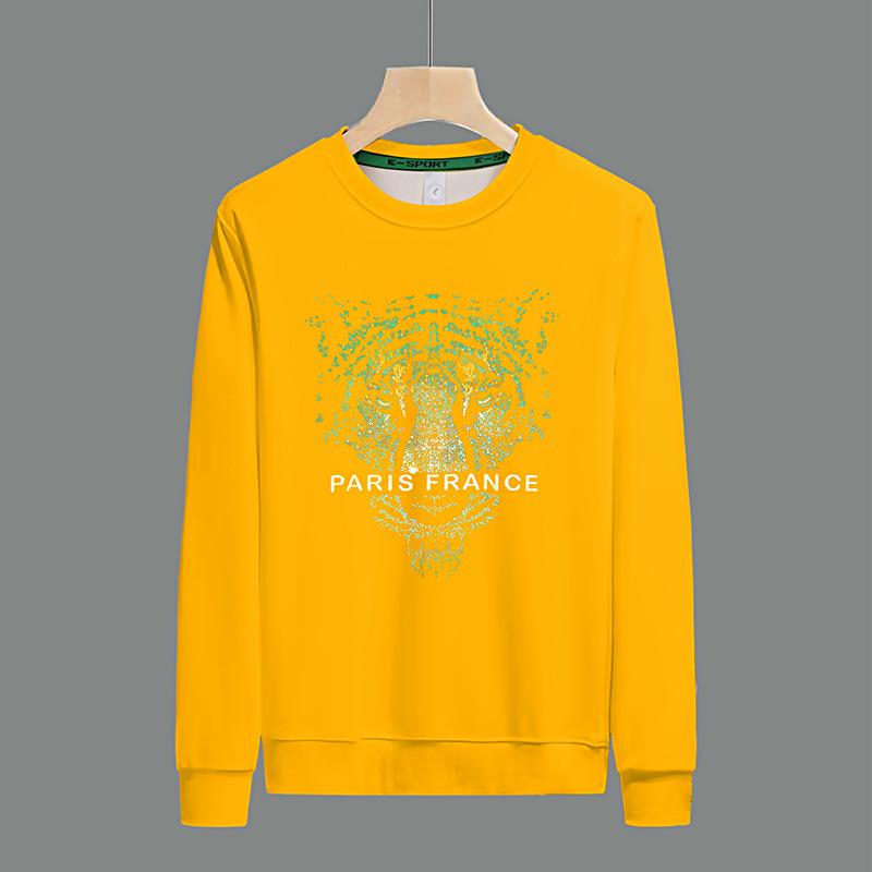 European Men's Laser Tiger Head Sweatshirt – Versatile, Trendy, Warm Fleece-Lined Pullover