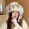 Windproof Faux Fur Bucket Hat Thick Furry Winter Panama Basin Cap Plush Fisherman Hat  Winter