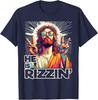 Retro Er hat Rizz Lustiges Jesus Ist Auferstanden Oster Christliches T-Shirt