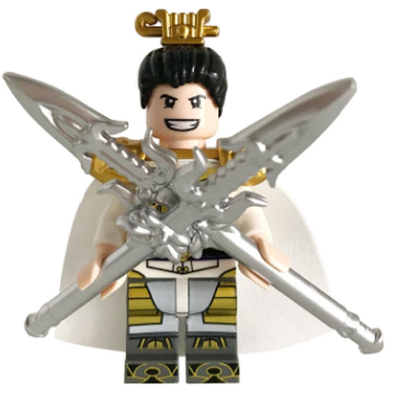 Three-Person Series Zhao Yun Guan Yu Zhang Fei Lu Bu General Soldier Figure Children Assembling Building Block Villain Accessories