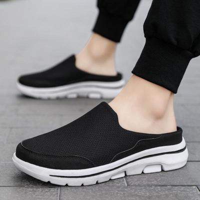 Men Casual Mules Mesh Breathable Flat Slippers Summer Couple Shoes Loafers Fashion Shoes Men Street Slippers Flip Flops Size 48