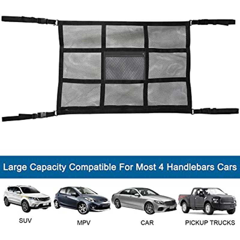 Zippered Car Roof Storage Net Mesh Storage Bag Pouch for Camper Van Caravan 54 X 80cm