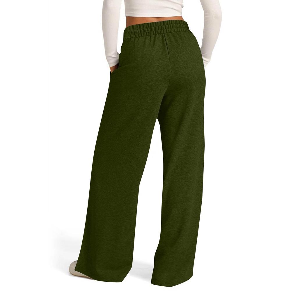 Women's Pants Fashion Casual Pants Solid Color Drawstring High Waist Pants With Pockets