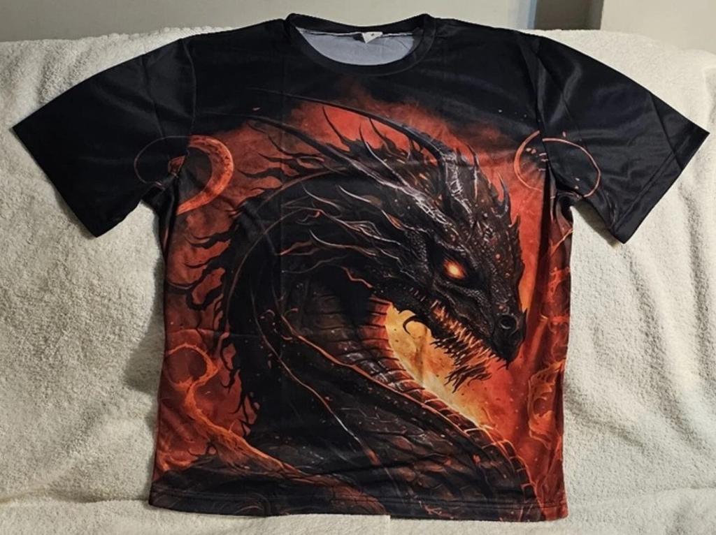 DRAGON FLAME FLAMES FIRE FANTASY MYTHICAL SERPENT T-shirt
