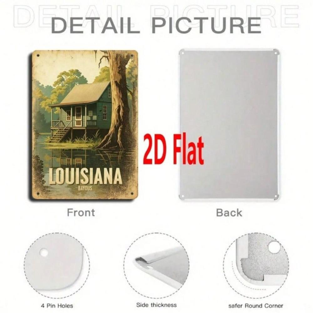 Vintage Louisiana Sign Country Style Decor for Home Restaurant