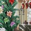 50/5PCS Christmas Artificial Flowers Xmas Tree Wreath Ornaments Glitter Fake Flower Wedding New Year Party Decoration Gifts