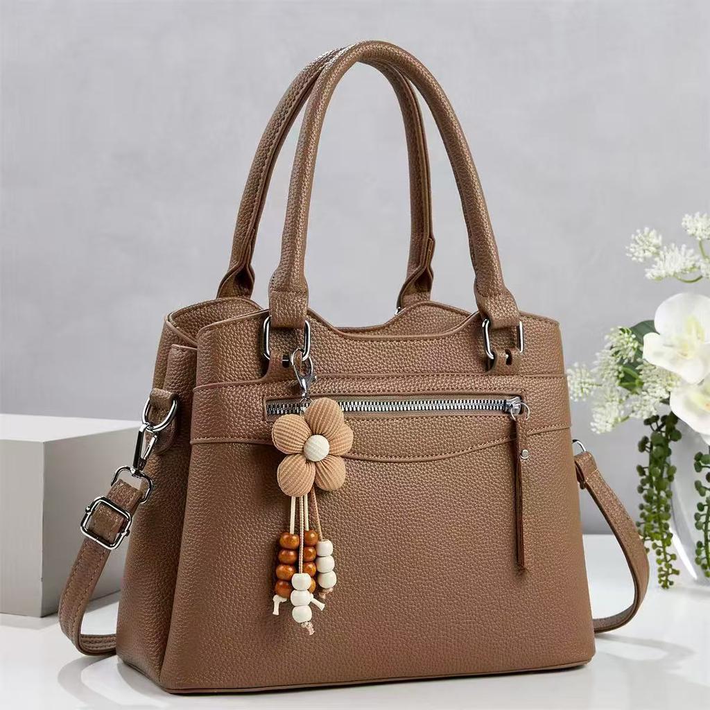 Bolsa de Mão com Alça Superior para Mulheres Bolsas Tote de Ombro Bolsas Casuais de Couro PU e Bolsas de Mão Bolsas de Ombro para Compras Femininas Bolsa Tote Mensageira Bolsa Transversal