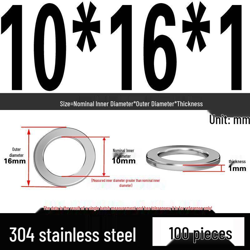 Thickened 304 Stainless Steel Flat Washer Spacer (M2-M36)