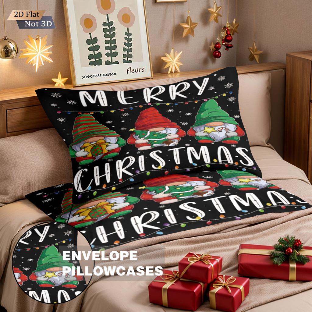 Customized Bed Three-Piece Set Christmas Elements Series Pillowcase Quilt Cover 3D Digital Printing Kit Factory