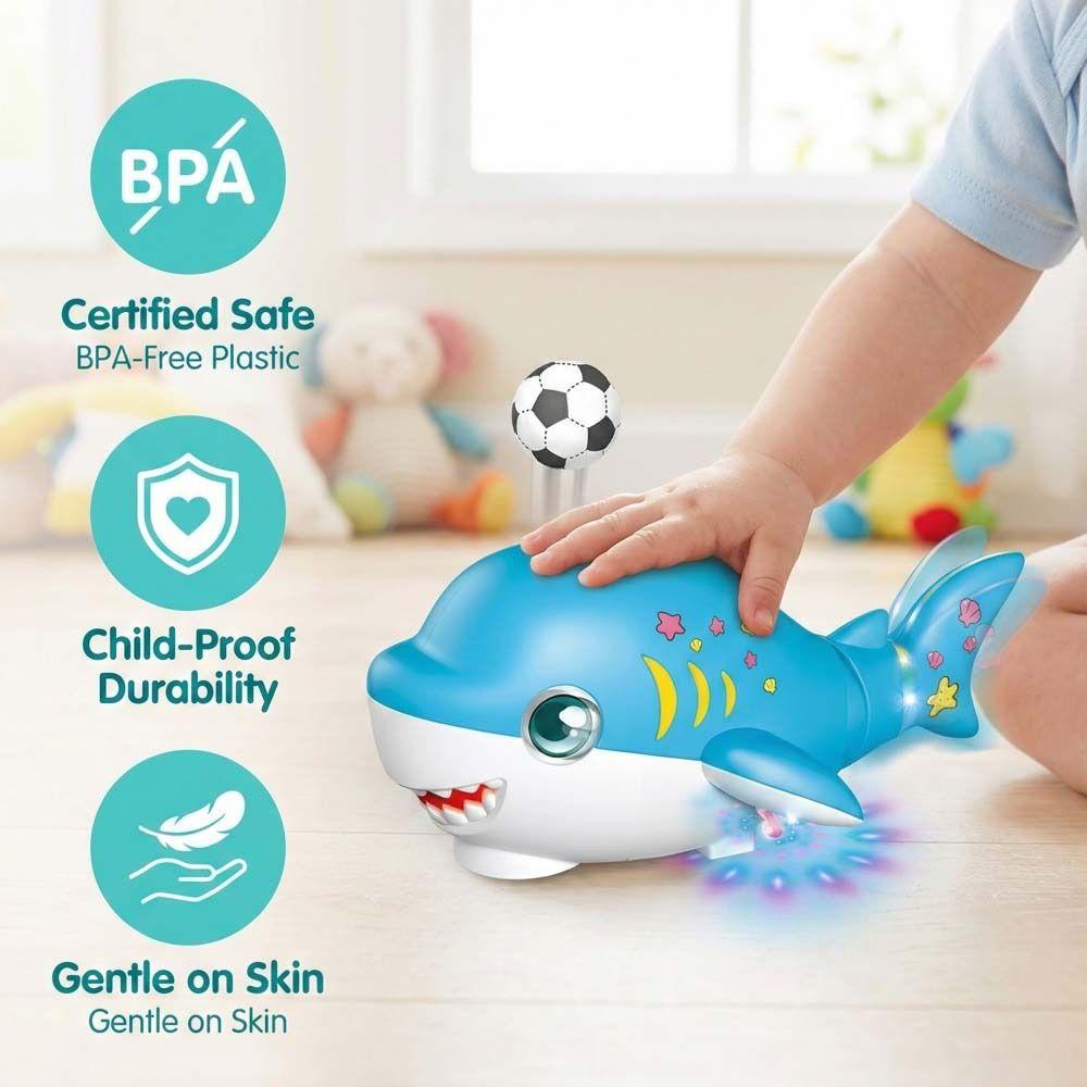 Mini Floating Ball Blowing Toy Whale Sensory Baby Toy Electric Swivel Shark Toy  Montessori Toy