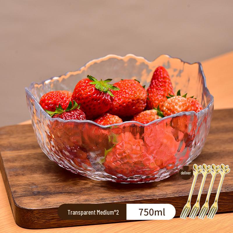 Flan Crystal Japanese Glass Bowl - Luxury Tableware for Snacks & Salads