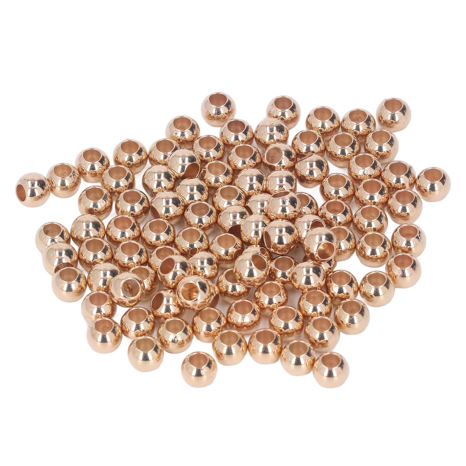 

200PCS Large Hole Beads Manual Grinding Polishing Plastic Resin Craft Beads Lightweight Beads for Ne Gold 8mm