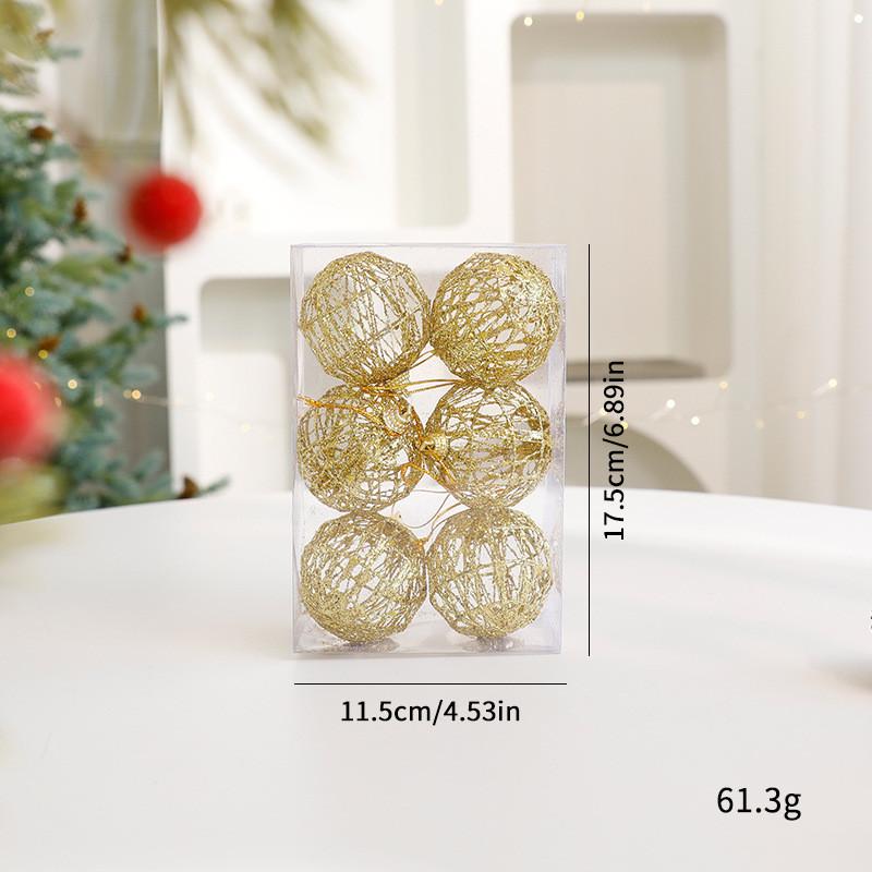 Christmas Ball Decoration Set With Metallic Hollow Ornaments For Holiday Home Decor