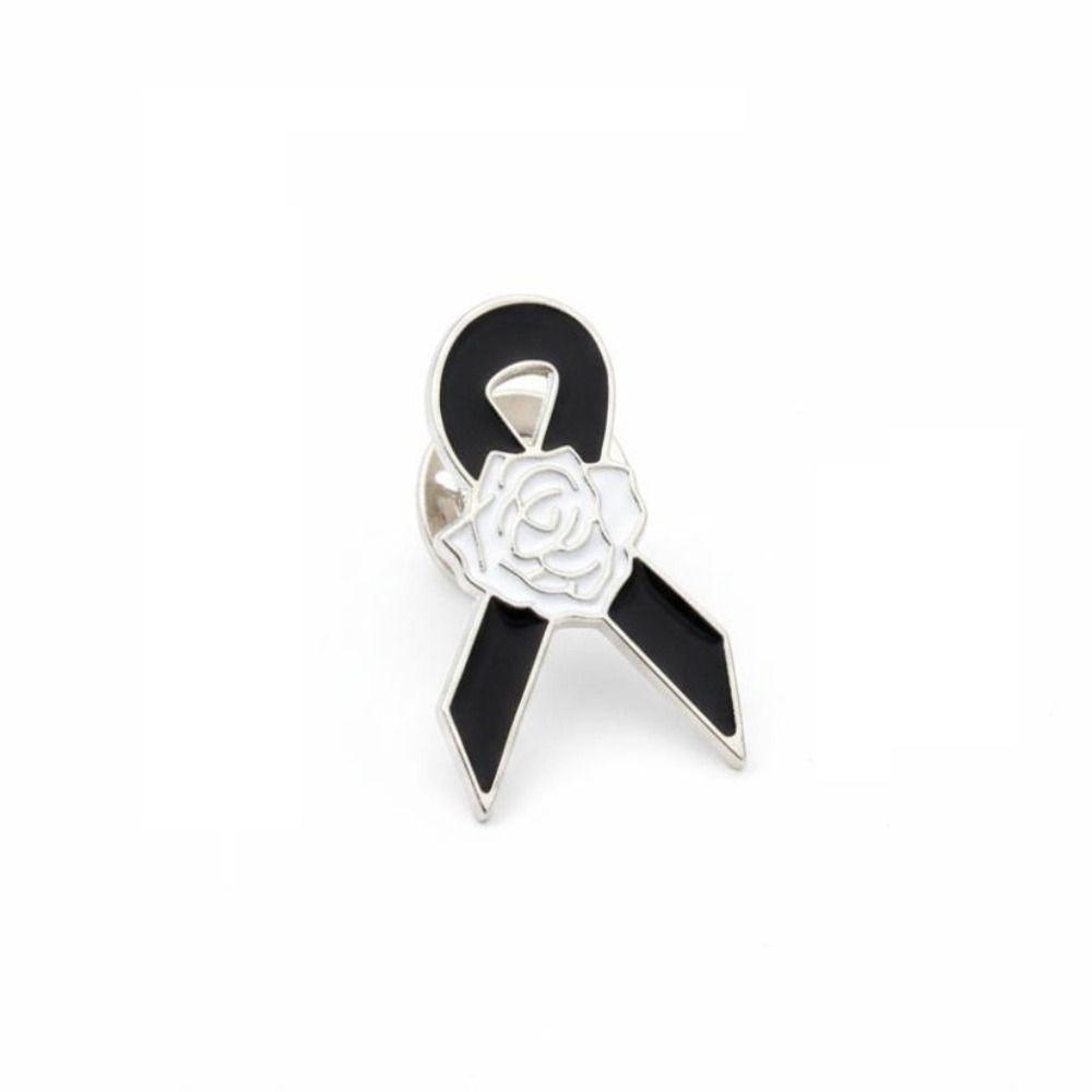 

Black Memorial Black Badge Queen Memorial Pin Black Ribbon Brooch Pin For Funerals and Mourning B