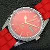 REFURBISHED JAPAN CITIZEN AUTOMATIC 8200 MENS DAY&DATE RED DIAL WATCH a432225-2 R110-a432225
