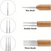 1 Set 0,5 mm/0,75 mm Dreadlock Häkelnadel Holz Häkelnadeln Haar Dreadlocks Werkzeug für Zopfhandwerk