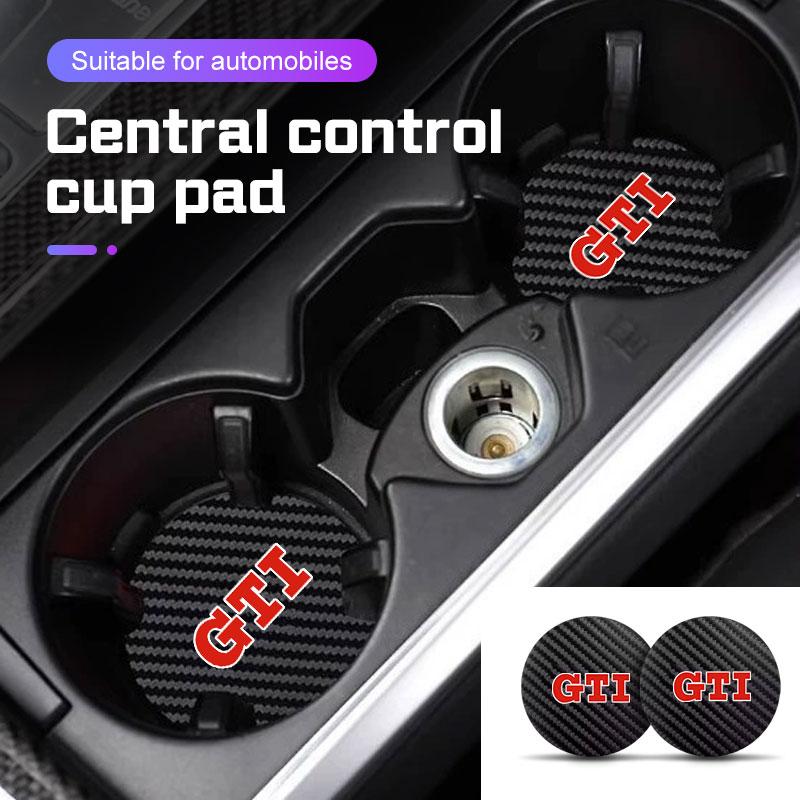 XMZSA1 Non slip Car Coaster Pad Accessories For VW Volkswagen GTI R Polo Tiguan Passat B6 Golf 3 5 6 7 mk3 Water Cup Bottle Holder Mat