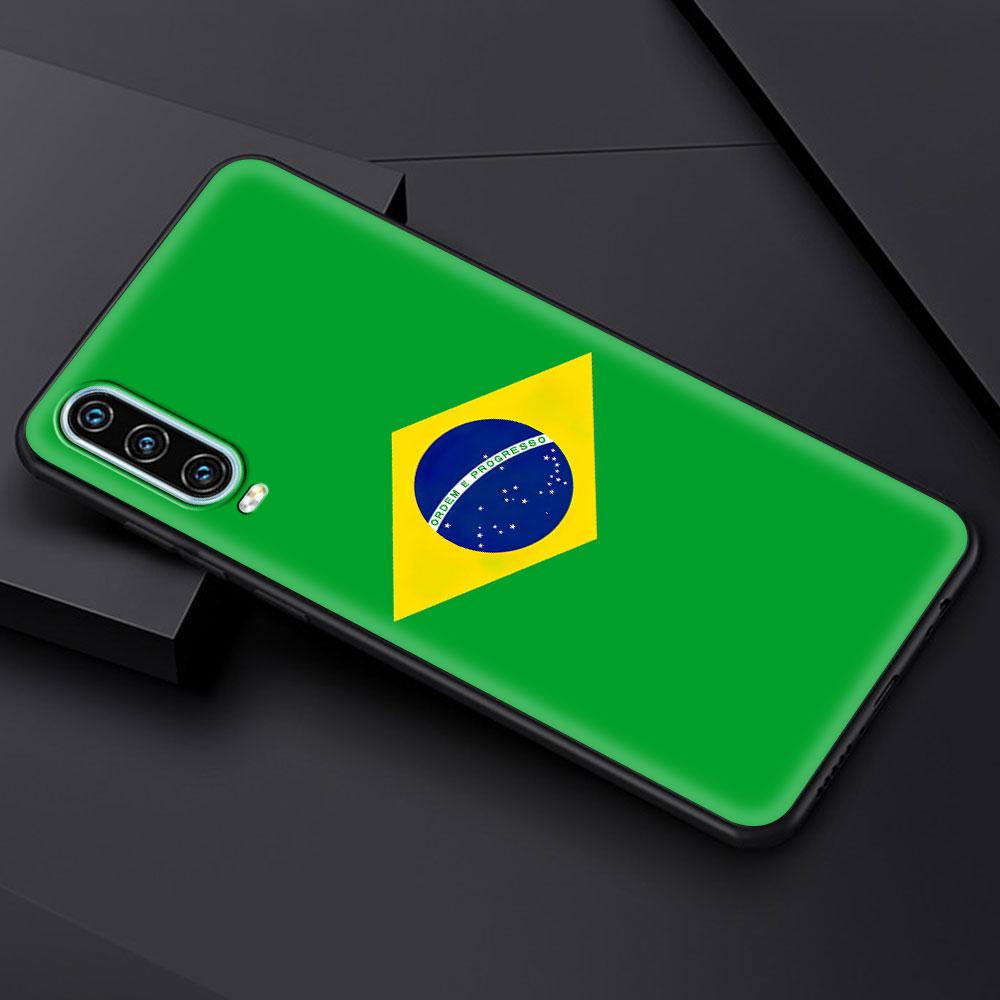 Brazil Brazilian Flag Football Phone Case For Huawei P30 Lite P50 Pro P20 P40 Lite E P Smart Z 2021 Y6 Y7 Y9 2019 Y6p Y9s Cover