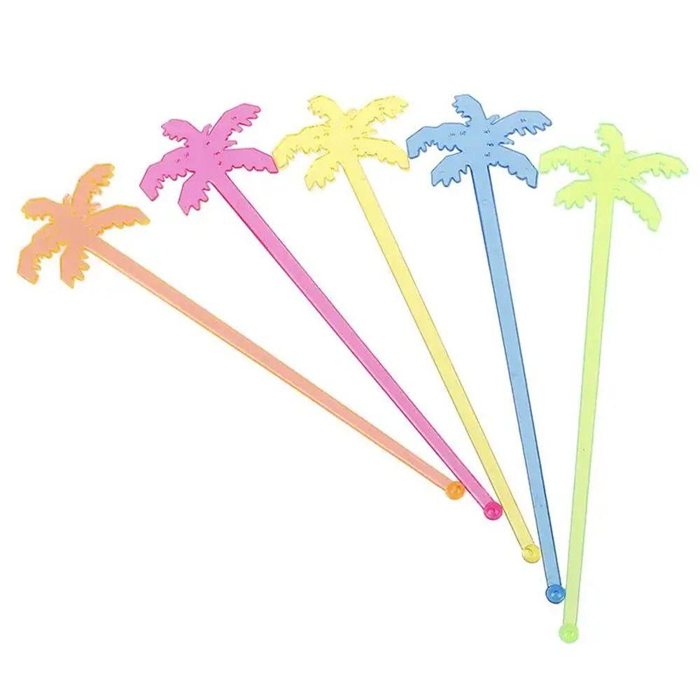 50pcs Plastic Coffee Beverage Stirrer Tropical Summer Juice Drink Stirrers  Party Favors
