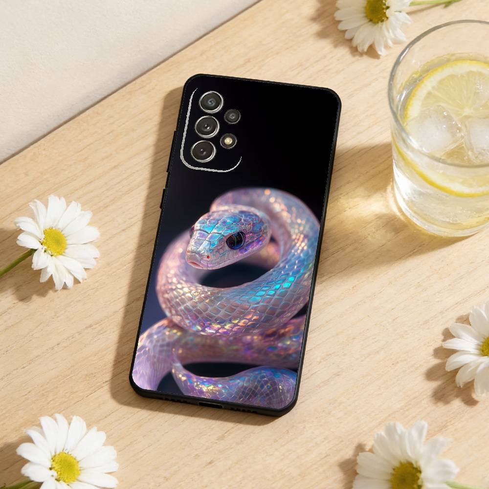 Divine Wisdom snake Phone Case For Samsung S25,S24,S21,S22,S23,S30,Ultra,S20,Plus,Soft Silicone Black Cover