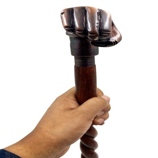 Wooden Walking Cane for Women and Men Punch Style Handle Walking Stick 91.44 Cm