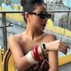 Boho Red Beige Acrylic Resin Chunky Bangles for Women on Hand Goth Geometric Charm Wide Hip Hop Metal Cuff Bangles Men Jewelry