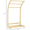 Bamboo Towel Rack 3 Bars With Storage Shelf For Bathroom And Laundry Natural Finish