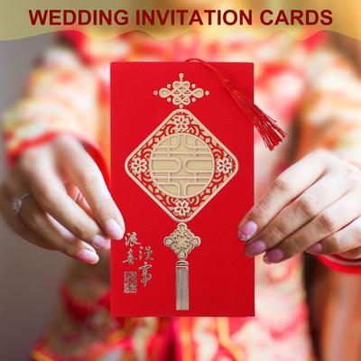10 Pezzi Inviti Matrimonio Romantici Stile Cinese Inviti in Carta per Festa di Anniversario Celebrazione Nuziale