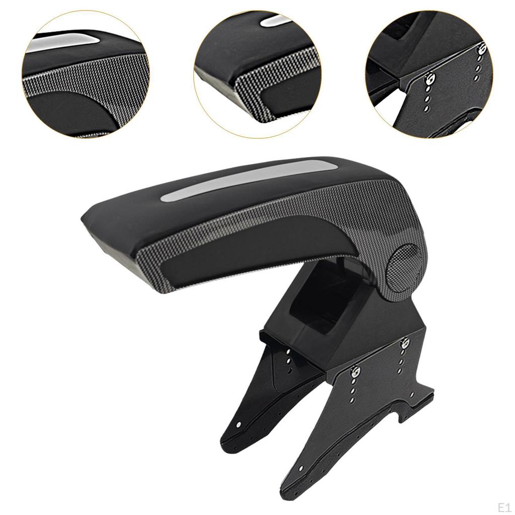 Car Styling Armrest Storage Box Center Organizer PU Direct Fit Stable Reinstallable Base Elegant Arm