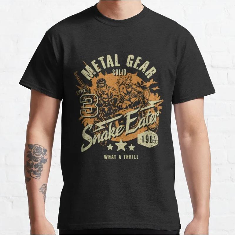 Cyborg Ninja Metal Gear Solid Gray Fox Vintage Videogame MGS Printed T Shirt for Men 100 Cotton Plus Size Mens Clothing