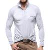 Mens Lapel Neck Business Polo Shirt Casual Long Sleeve Tee Tops Sport T Shirts