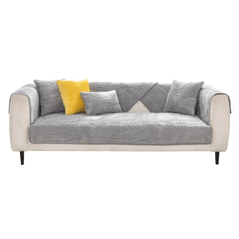Winter Plush Sofa Cushion Four Seasons Universal Nordic High-End Thickened Cushion Simple Gray Non-Slip Back Cover Towel